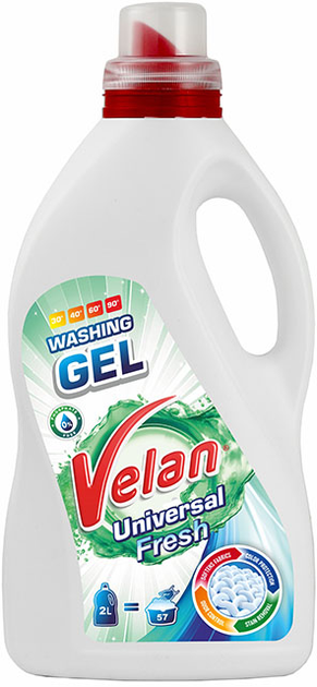Гель для прання Velan  Universal Fresh 2 л, фото 1