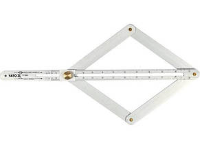 Кутомір алюмінієвий на шарнірах YATO YT-70853: позаш./внутр. діапазони — 10-170°/5-85°, довжина шкали — 380 мм, фото 2