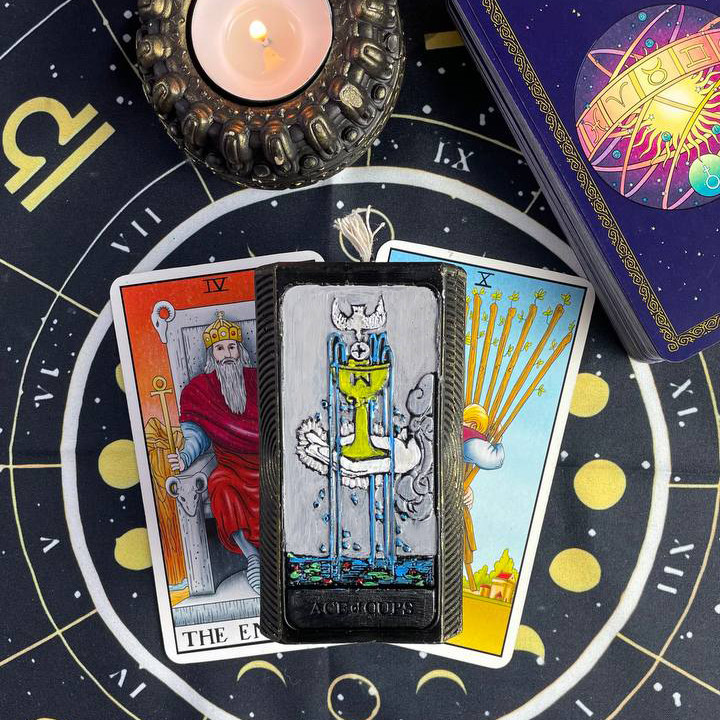 Чорна воскова свічка карта Таро - Туз Кубків, фото 1
