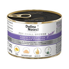 Консервований корм Dolina Noteci Premium для собак цуценят порід з печінкою та язиком 185г