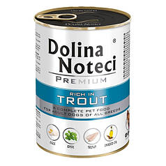 Консервований корм Dolina Noteci Premium для собак з фореллю 400г