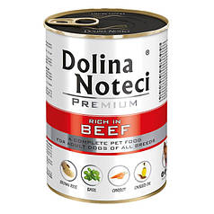 Консервований корм Dolina Noteci Premium для собак з яловичиною 400г