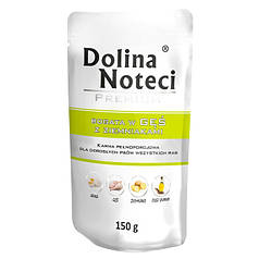 Консервований корм Dolina Noteci Premium пауч для собак з гусем та картоплею 500г