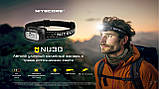 Ліхтар налобний NITECORE NU30 2024 (500LM, 4×NiteLab UHE LEDs + CRI>90, Три типи світла, USB-C, 130 метрів), фото 10