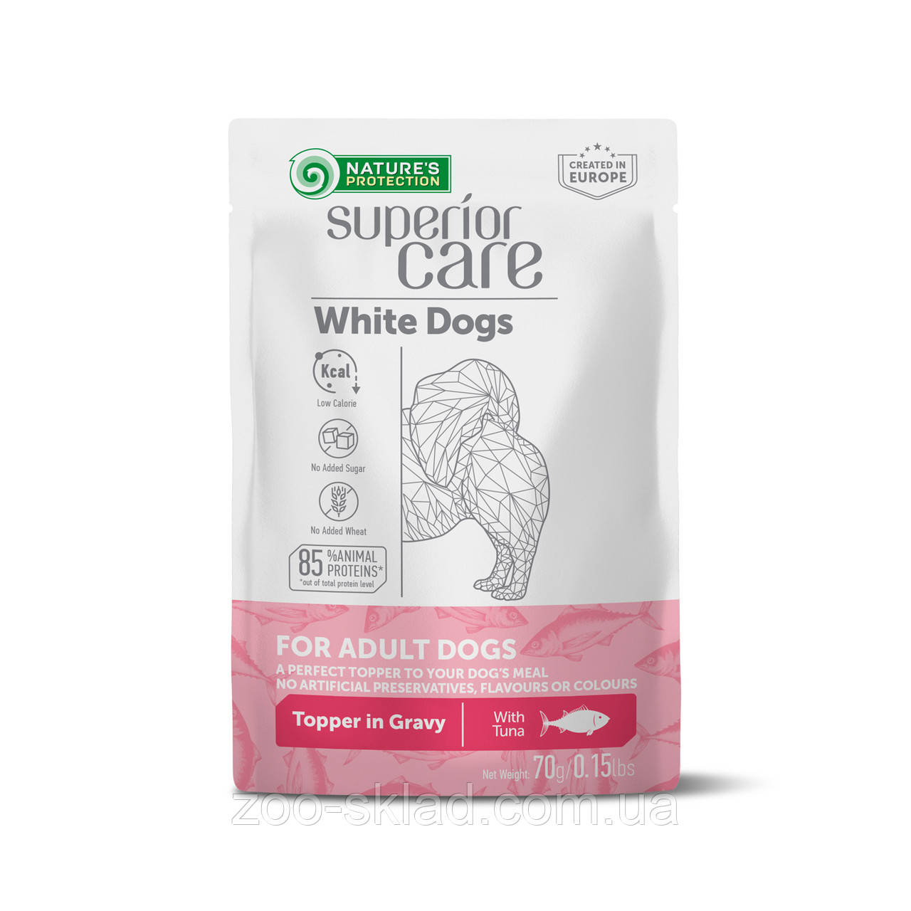 Nature's Protection DOG Pouch SC White Dogs Adult All Breeds with Tuna для собак усіх порід з білою шерстю, з