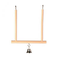 Іграшка Trixie Гойдалка дерев'яна з дзвіночком для птахів 12x13см 5830