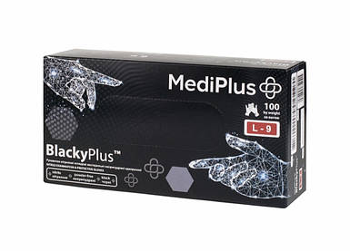 Рукавички нітрілові оглядові BlackyPlus, р. L, чорні (50пар)
