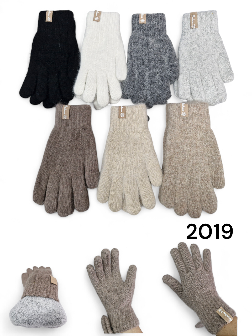 Жіночі вовняні рукавички на підкладці з вовни ягняти тільки гуртом, фото 1