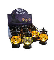 Набір ліхтарів на батарейках на хеллоуїн "Гарбуз"- світиться, декорація на хеллоуїн, набір 12 шт