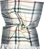 Модний молодіжний брендовий шарф Burberry Барбері чоловічий/жіночий. Стильний палантин Burberry із натуральної тканини Жовто-сірий