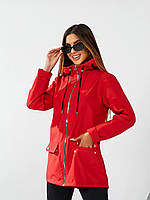 Жіноча демісезонна куртка-вітровка арт. 522 червоного кольору/червоний