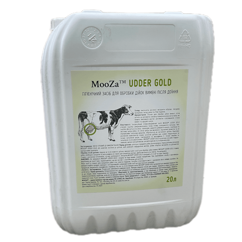 Засіб для оброблення вимені після доння MOOZA Udder GOLD, 20 л