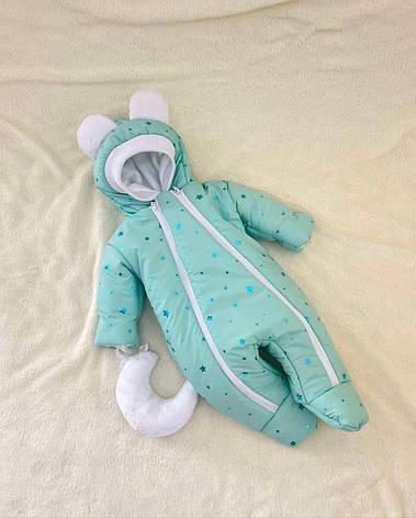 Дитячий теплий чоловічок комбінезон осінь весна зима 0-3 міс 56-62 розмір, фото 1