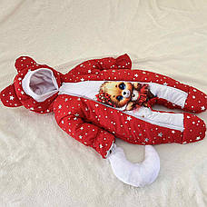 Дитячий теплий чоловічок комбінезон осінь весна зима 0-3 міс 56-62 розмір, фото 2