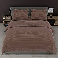 Комплект постільної білизни Love You Home бязь gold Смужка шоколад Євро 200х215 см (7366)