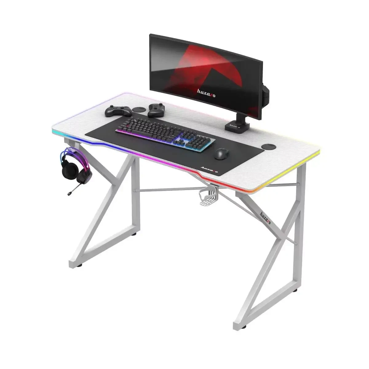 Игровой геймерский стол HUZARO H-1.7 RGB компьютерный стол для геймера ...