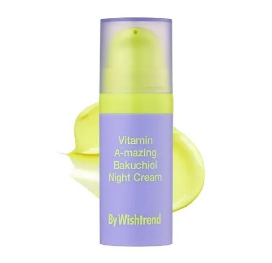 Нічний омолоджувальний крем з бакучіолом і ретиналем By Wishtrend Vitamin A-Mazing Bakuchiol Night Cream 10 мл