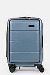 Маленька пластикова валіза з відділенням для ноутбука Three Birds PC-03-3BLU блакитна, фото 2