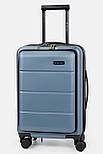 Маленька пластикова валіза з відділенням для ноутбука Three Birds PC-03-3BLU блакитна, фото 3