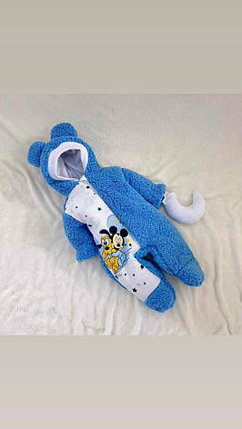 Дитячий теплий чоловічок комбінезон осінь весна зима 0-3 міс 56-62 розмір, фото 1