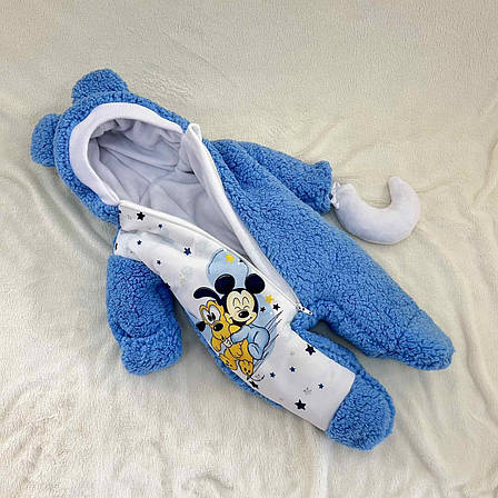 Дитячий теплий чоловічок комбінезон осінь весна зима 0-3 міс 56-62 розмір, фото 2