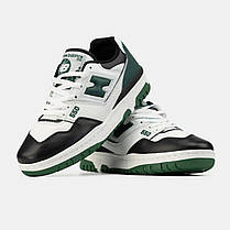 Кросівки New Balance 550 White Black Green / Нью Беланс 550 Білі з Чорним та Зеленим, фото 5
