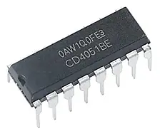 CD4051BE, Восьмиканальний мультиплексор [DIP-16] (=КР1561КП2)