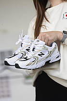 Кросівки New Balance 530 White Gold Black / Нью Беланс 530 Білі з Чорним і Золотистим, фото 3