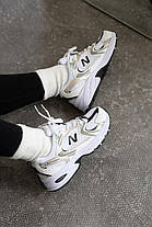 Кросівки New Balance 530 White Gold Black / Нью Беланс 530 Білі з Чорним і Золотистим, фото 5