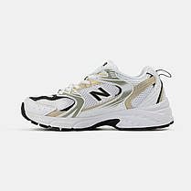 Кросівки New Balance 530 White Gold Black / Нью Беланс 530 Білі з Чорним і Золотистим, фото 3