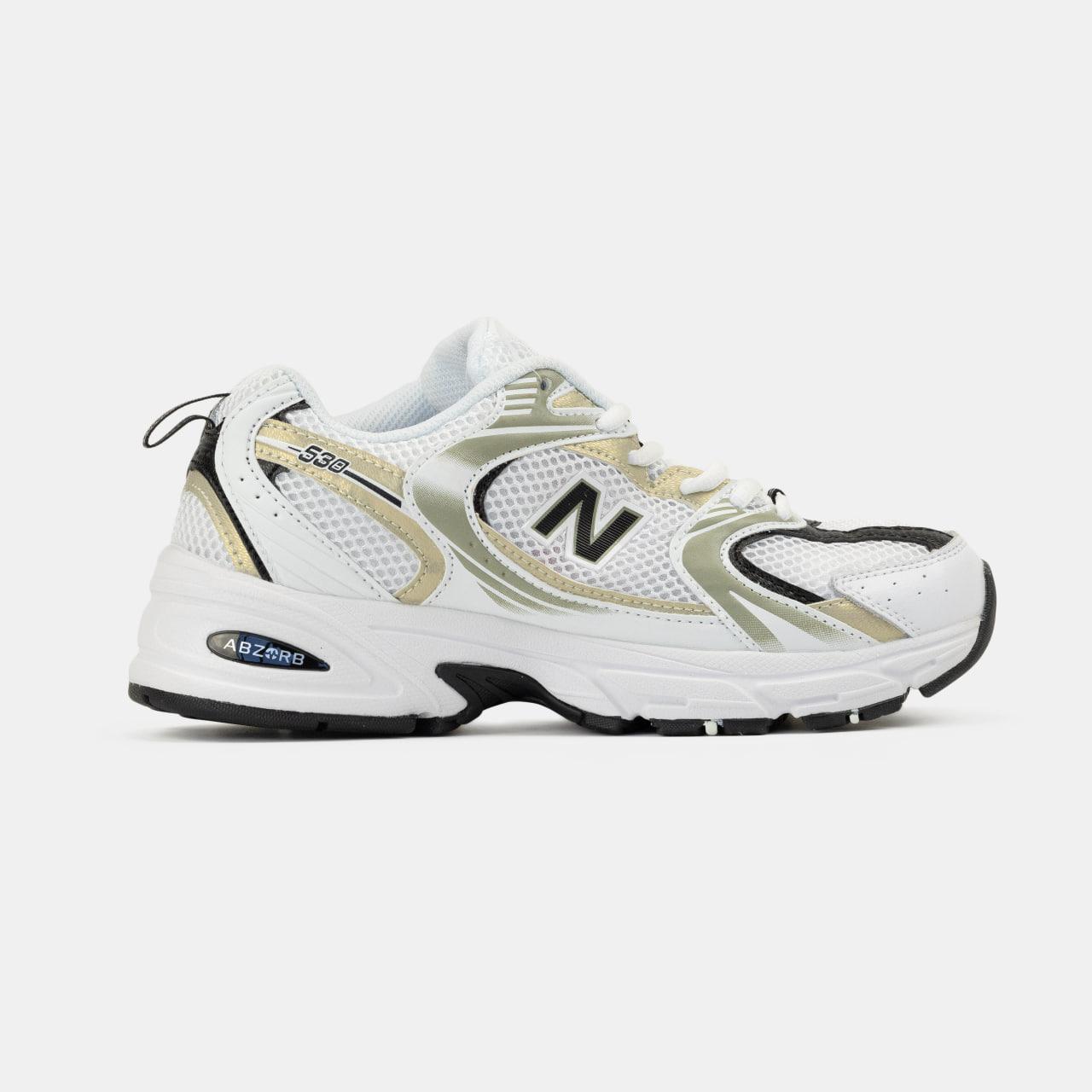 Кросівки New Balance 530 White Gold Black / Нью Беланс 530 Білі з Чорним і Золотистим