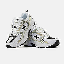 Кросівки New Balance 530 White Gold Black / Нью Беланс 530 Білі з Чорним і Золотистим, фото 5