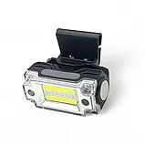 Налобний акумуляторний ліхтар із сенсорним включенням Т1333 COB+RED, фото 4