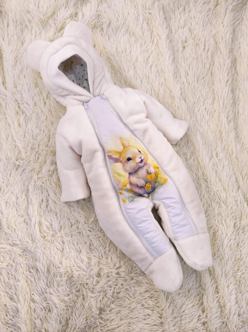 Дитячий теплий чоловічок комбінезон осінь весна зима 0-3 міс 56-62 розмір