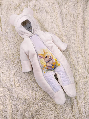 Дитячий теплий чоловічок комбінезон осінь весна зима 0-3 міс 56-62 розмір, фото 1