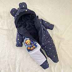 Дитячий теплий чоловічок комбінезон осінь весна зима 0-3 міс 56-62 розмір, фото 3