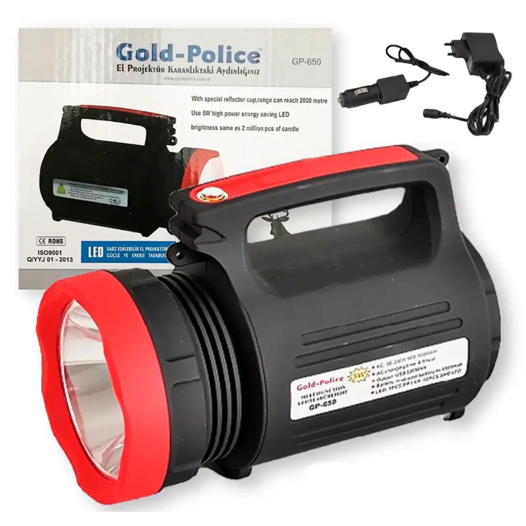 Ліхтар акумуляторний Gold Police GP-650 + Power Bank, фото 1