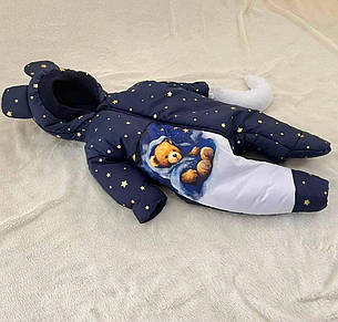 Дитячий теплий чоловічок комбінезон осінь весна зима 0-3 міс 56-62 розмір, фото 2