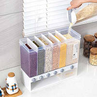 Організатор для зберігання сипучих продуктів на кухні, кухонний диспенсер для зернових з дозатором DFS