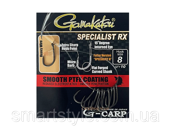 Коропові гачки Gamakatsu G-carp specialist RX №4 10шт