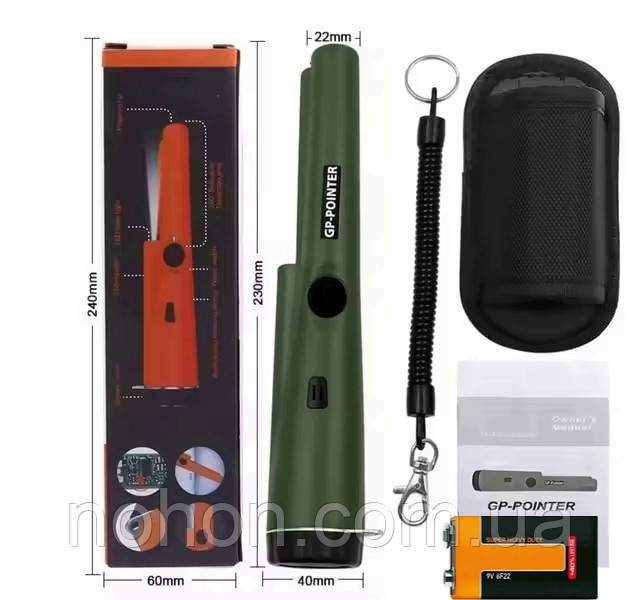 Пінпоінтер GP Pointer металошукач - целеуказатель для пошуку монет Зелений, фото 1