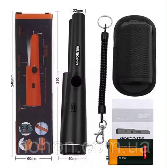 Пінпоінтер GP Pointer металошукач - целеуказатель для пошуку монет Чорний, фото 1