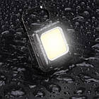 Акумуляторний металевий ліхтарик-брелок COB, світлодіодний міні ліхтар із карабіном, відкривачкою та магнітом, фото 3