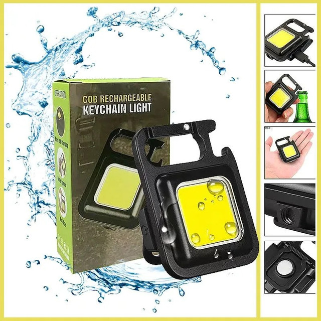 Акумуляторный металлический фонарик-брелок COB