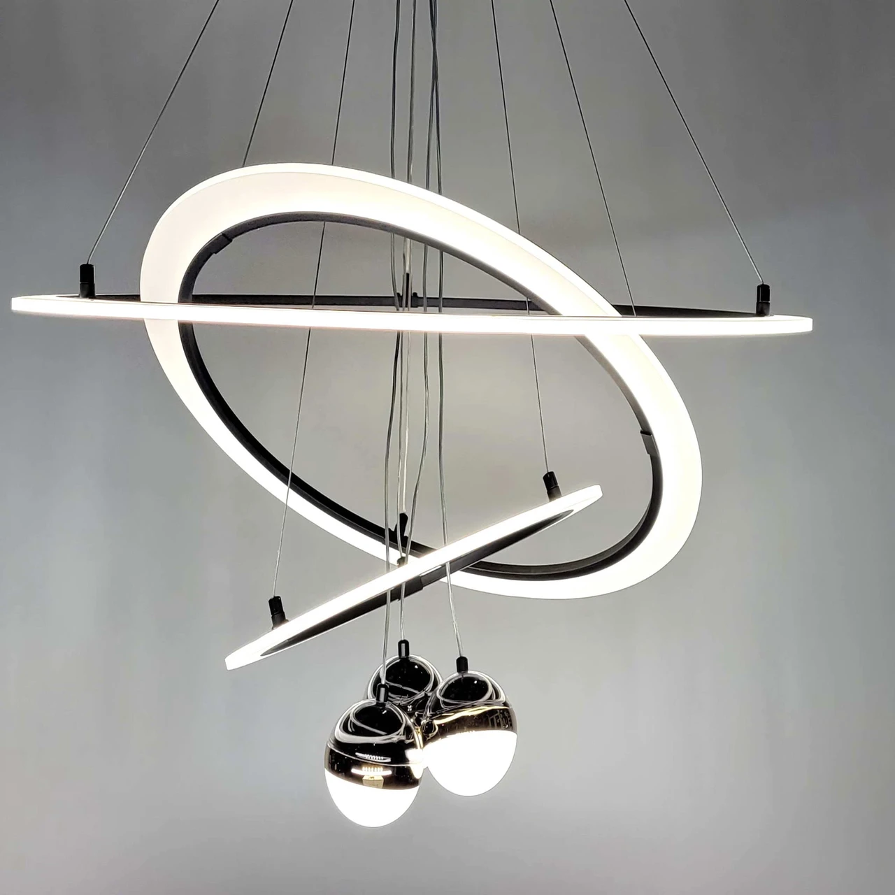 Сучасна підвісна люстра з регулюванням висоти 6285/40+60+80, фото 1