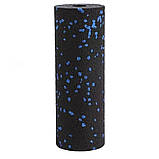 Масажний ролик (роллер) гладкий PowerPlay PP-4346 Mini EPP Foam Roller Чорно/Синій (15x5,3см.), фото 3