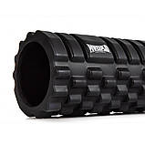Масажний ролик (роллер) PowerPlay 4025 Massage Roller Чорний (33x14см.), фото 3