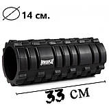 Масажний ролик (роллер) PowerPlay 4025 Massage Roller Чорний (33x14см.), фото 11