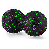 Масажний м'яч подвійний PowerPlay PP-4352 Epp foam peanut ball (d8*16cm.) Чорно/Зелений, фото 4