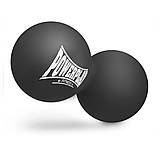 Масажний силіконовий подвійний м'яч PowerPlay PP-4355 Silicone Lacrosse Peanut Ball (6.3*12.6см.) Чорний, фото 3